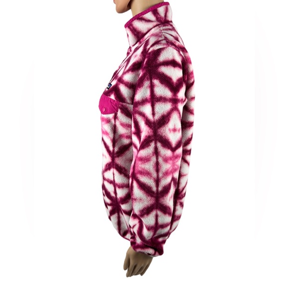 Patagonia Womens Medium Lightweight Synchilla Snap T Fleece Pullover Tie Dye EUC - Picture 3 of 10